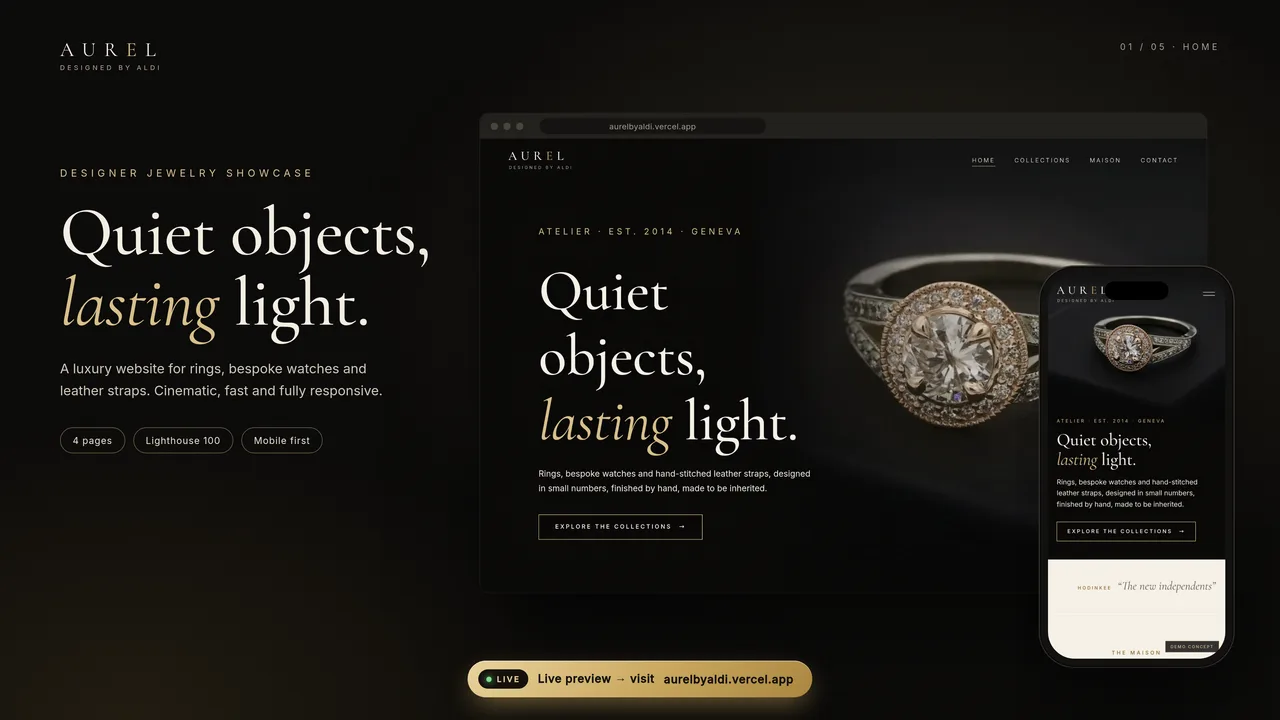Maison Aurel website home page